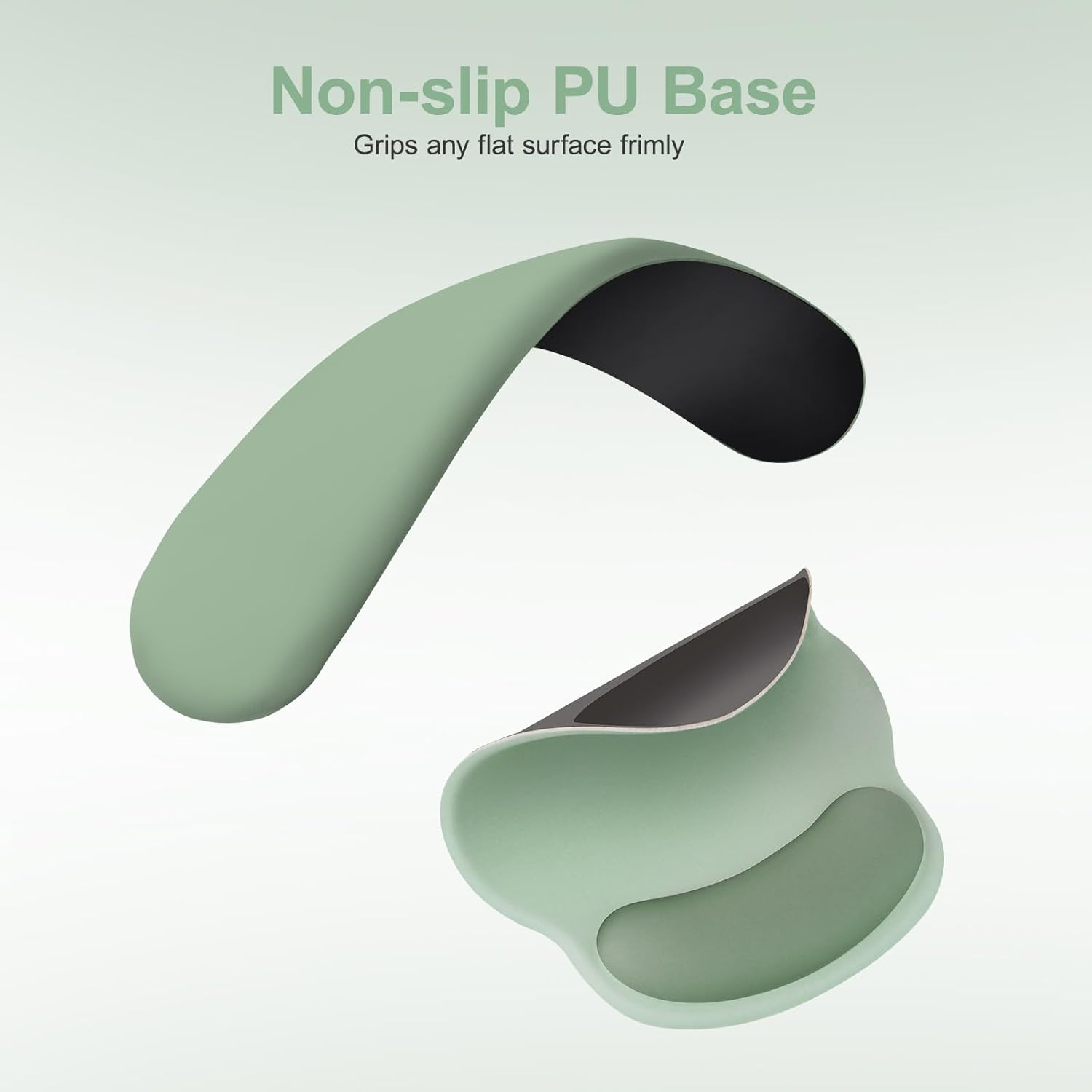 MOSISO Wrist Rest Support for Mouse Pad&Keyboard Set. Circle Curved Ergonomic Mousepad&Coaster Non-Slip Base Home/Office Pain Relief&Easy Typing Pad with Soft Cloth&Silicone Lining. Antique Green