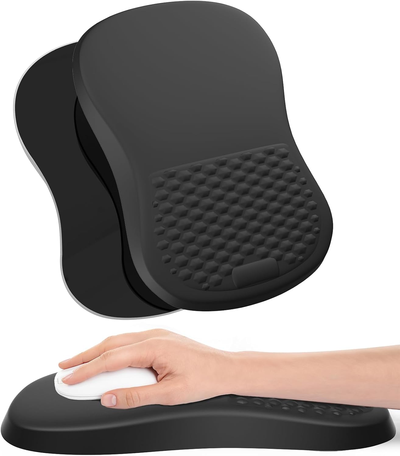 eulps Mouse Pad with Wrist Rest. Comfortable Computer Mousepad with Gel Wrist Support Smooth Surface and Non-Slip PU Base for Pain Relief. Laptop. Office & Home (Rose)