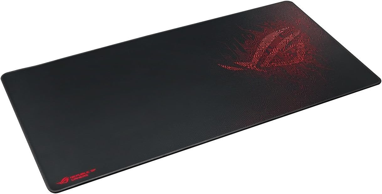 ASUS ROG Sheath Gaming Mouse Pad – 35.4 x 17.3. Extra-Large Surface. Pixel-Precise Tracking. Anti-Fray Stitched Edges. Non-Slip Base - Black/Red
