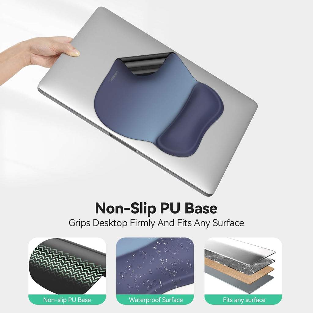 TECKNET Gel Mouse Pad with Wrist Rest. Ergonomic Office Mousepad with Wrist Support - Non-Slip & Smooth Surface Comfortable Desk Accessories Mat for Office. Gaming and Study - Gradient