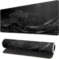 Japanese Sea Wave Large Mouse Pad. Anime Black Gaming. Extended Kanagawa Mat Desk Pad. 3mm Thick Long Non-Slip Rubber Base Mice Pad. 31.5 X 11.8 Inch