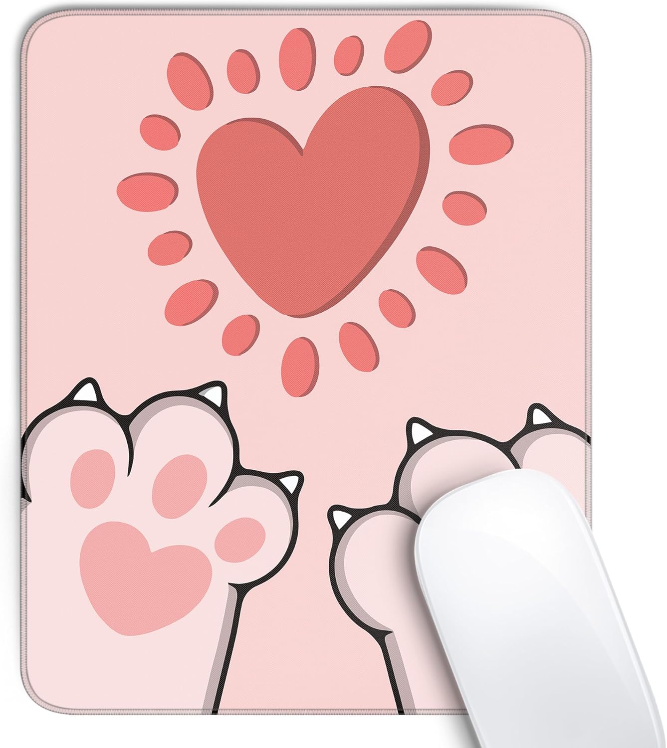 Cute Black Cat Mouse Pad.Kawaii Anime Cat Mouse Pads for Wireless Mouse Desk Accessories.10X8 Travel Mousepad with Non-Slip Rubber Base. Stitched Edge Mouse Pads for Desk.Computers.Laptop.Office