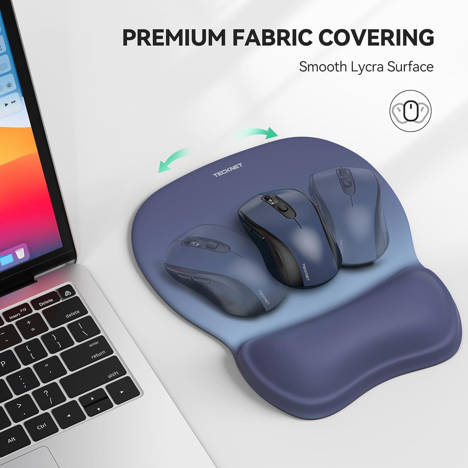 TECKNET Gel Mouse Pad with Wrist Rest. Ergonomic Office Mousepad with Wrist Support - Non-Slip & Smooth Surface Comfortable Desk Accessories Mat for Office. Gaming and Study - Gradient