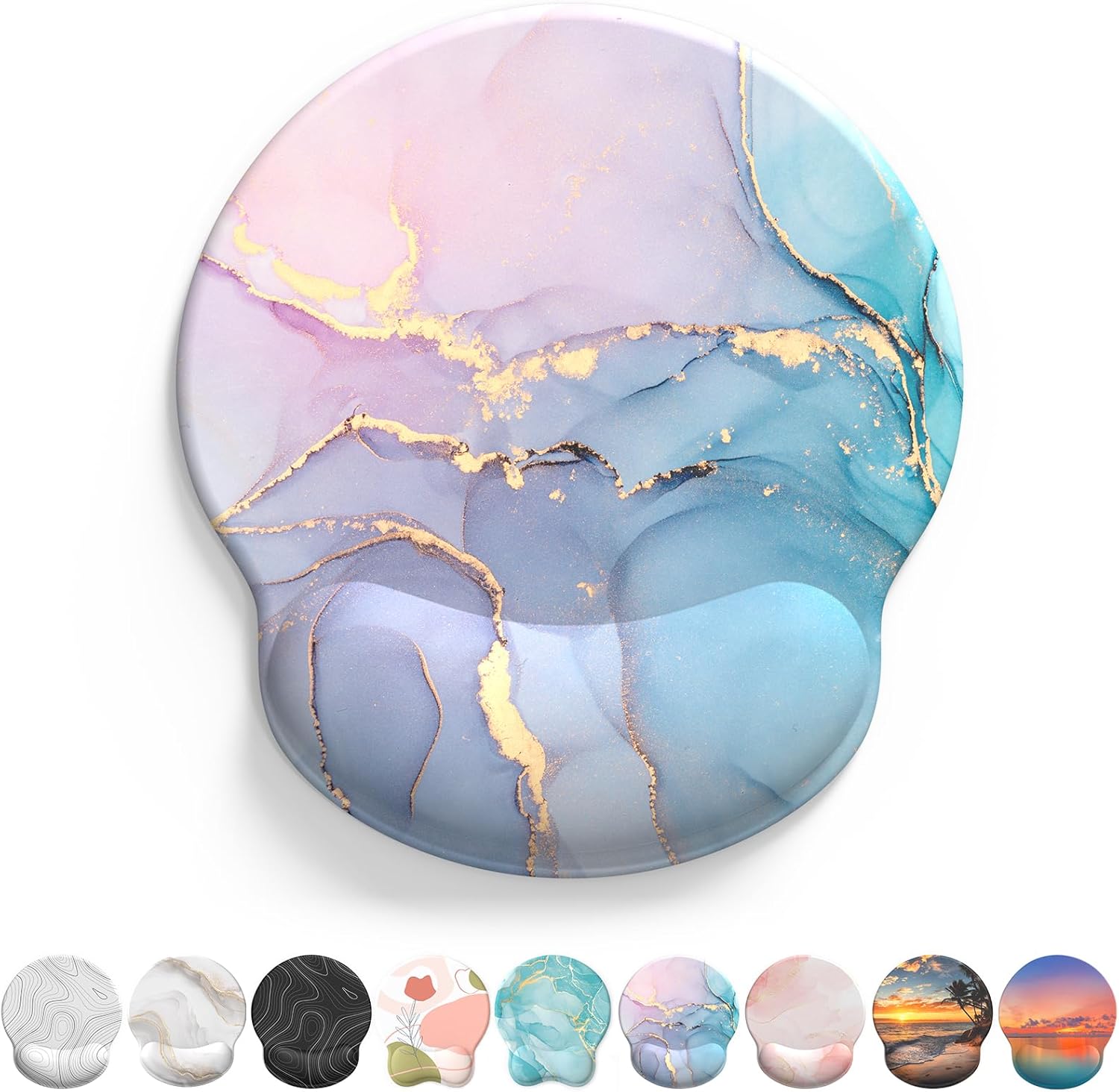 eulps Mouse Pad with Wrist Rest. Comfortable Computer Mousepad with Gel Wrist Support Smooth Surface and Non-Slip PU Base for Pain Relief. Laptop. Office & Home (Rose)