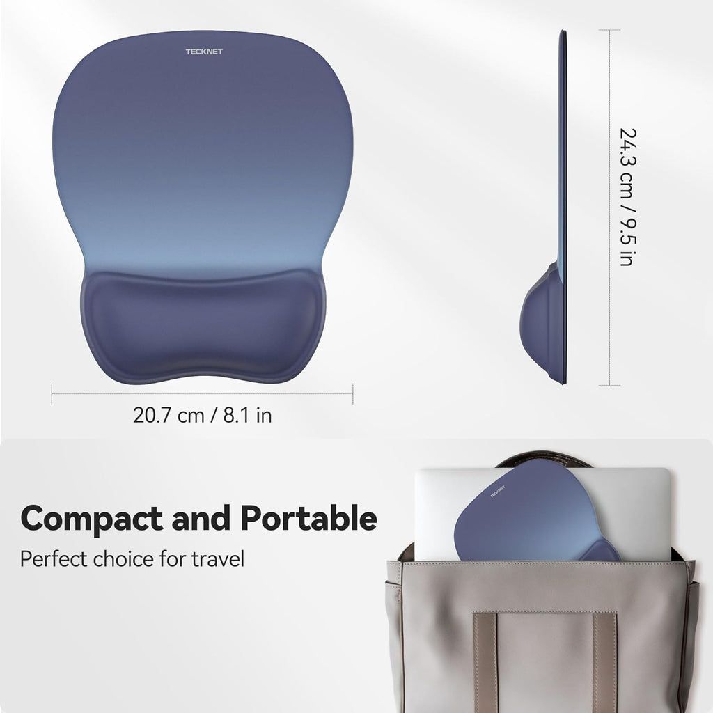 TECKNET Gel Mouse Pad with Wrist Rest. Ergonomic Office Mousepad with Wrist Support - Non-Slip & Smooth Surface Comfortable Desk Accessories Mat for Office. Gaming and Study - Gradient