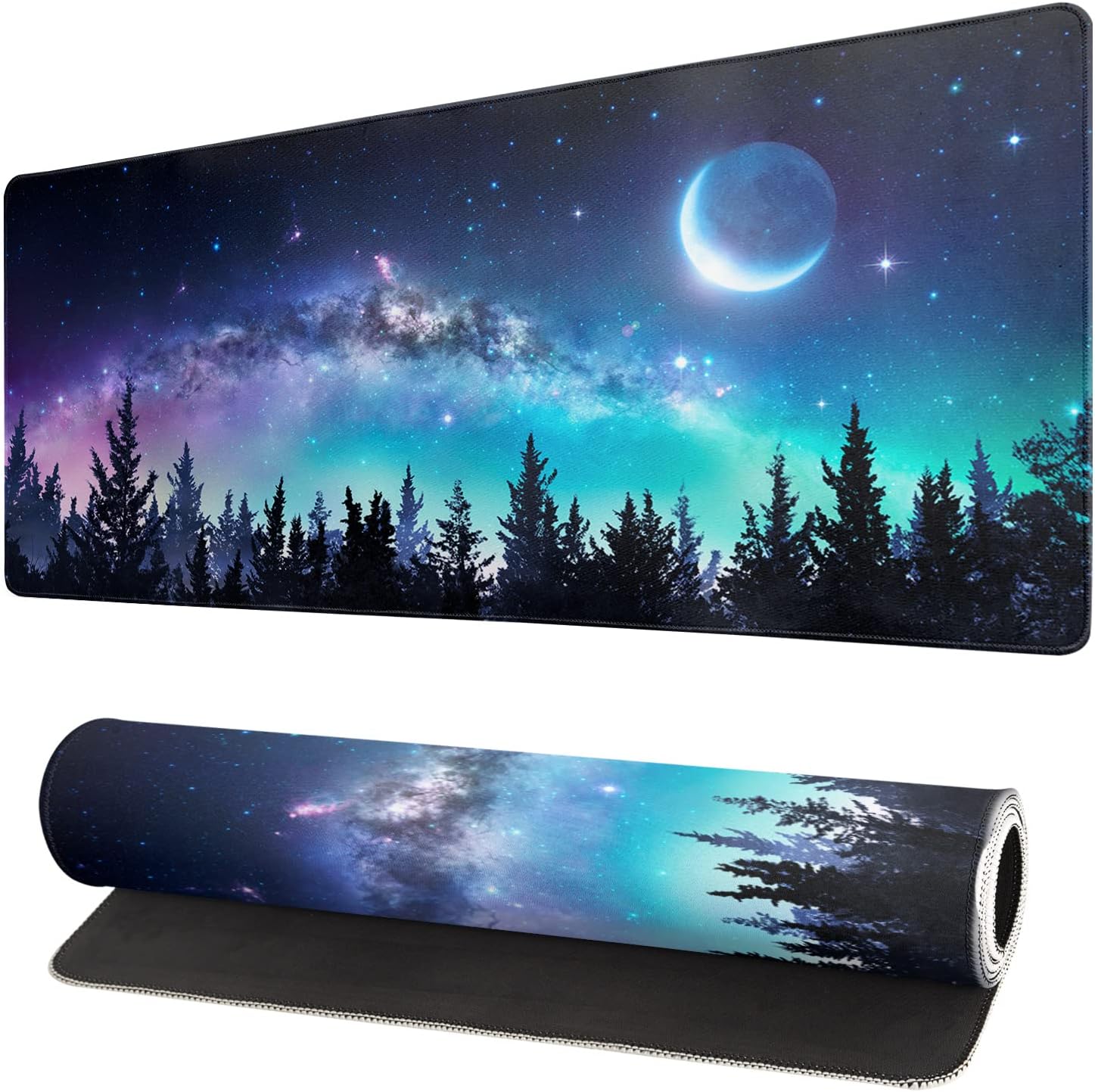 Japanese Sea Wave Large Mouse Pad. Anime Black Gaming. Extended Kanagawa Mat Desk Pad. 3mm Thick Long Non-Slip Rubber Base Mice Pad. 31.5 X 11.8 Inch
